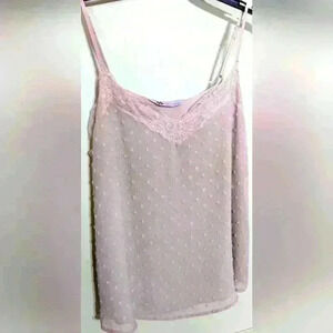 Soft Pink (Blush) Raised Textured  SO Lined Cami Size Large